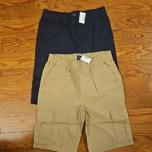 Children's Place Boy's Cargo Shorts in Black and Tan